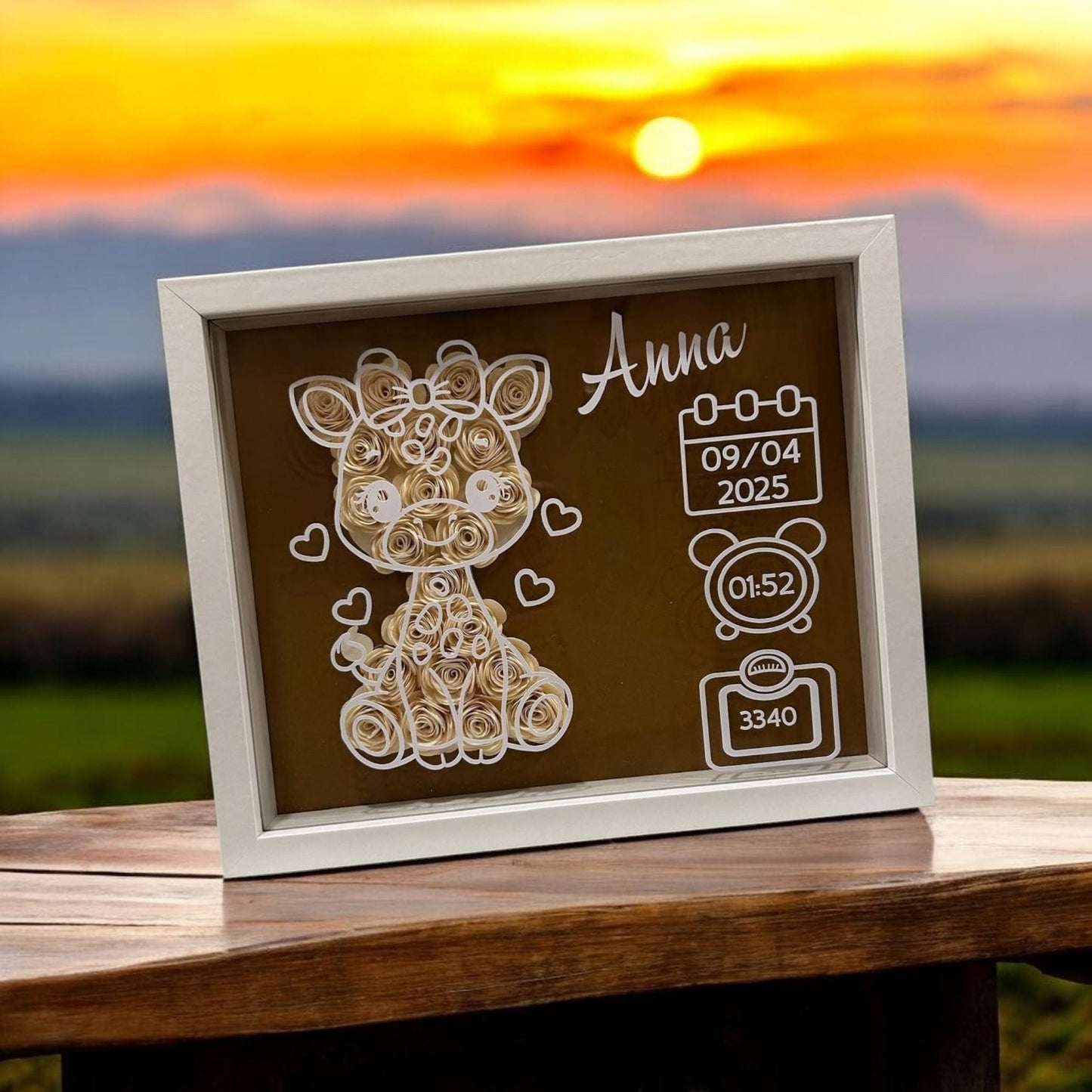 Shadowbox evento nascita con giraffa. - #intreccio_lia#