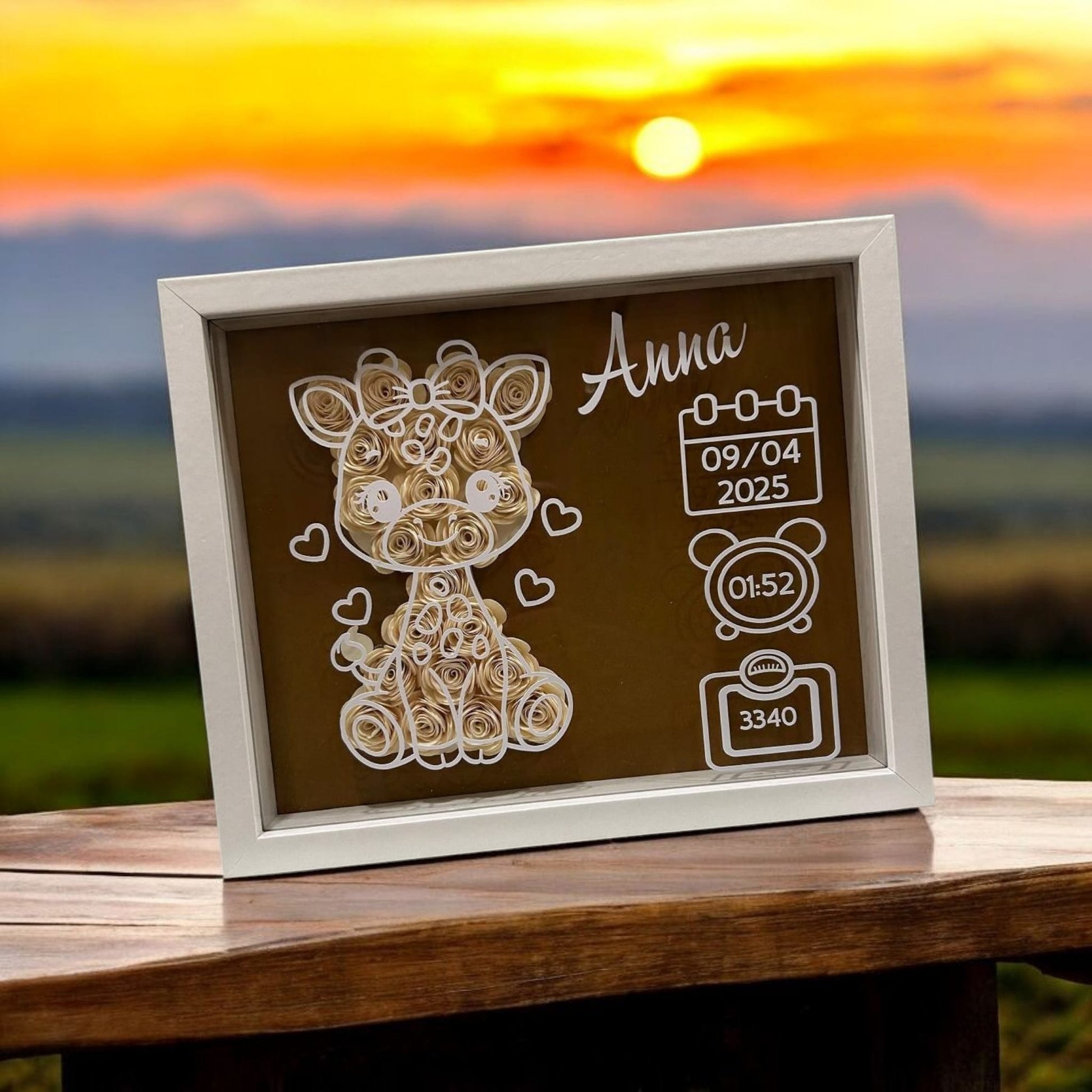 Shadowbox evento nascita con giraffa. - #intreccio_lia#