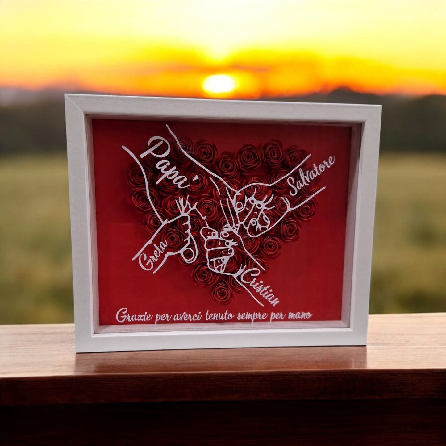 ShadowBox mano del papà/mamma con figli. - #intreccio_lia#