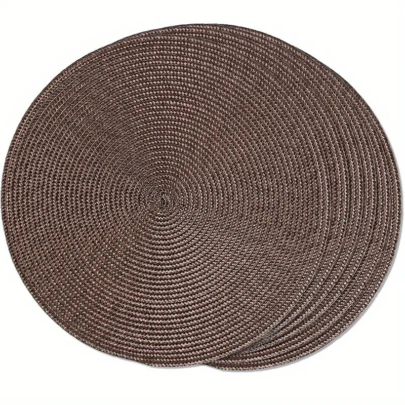Tovaglietta Marrone americana rotonda personalizzata in tricotin. - #intreccio_lia#