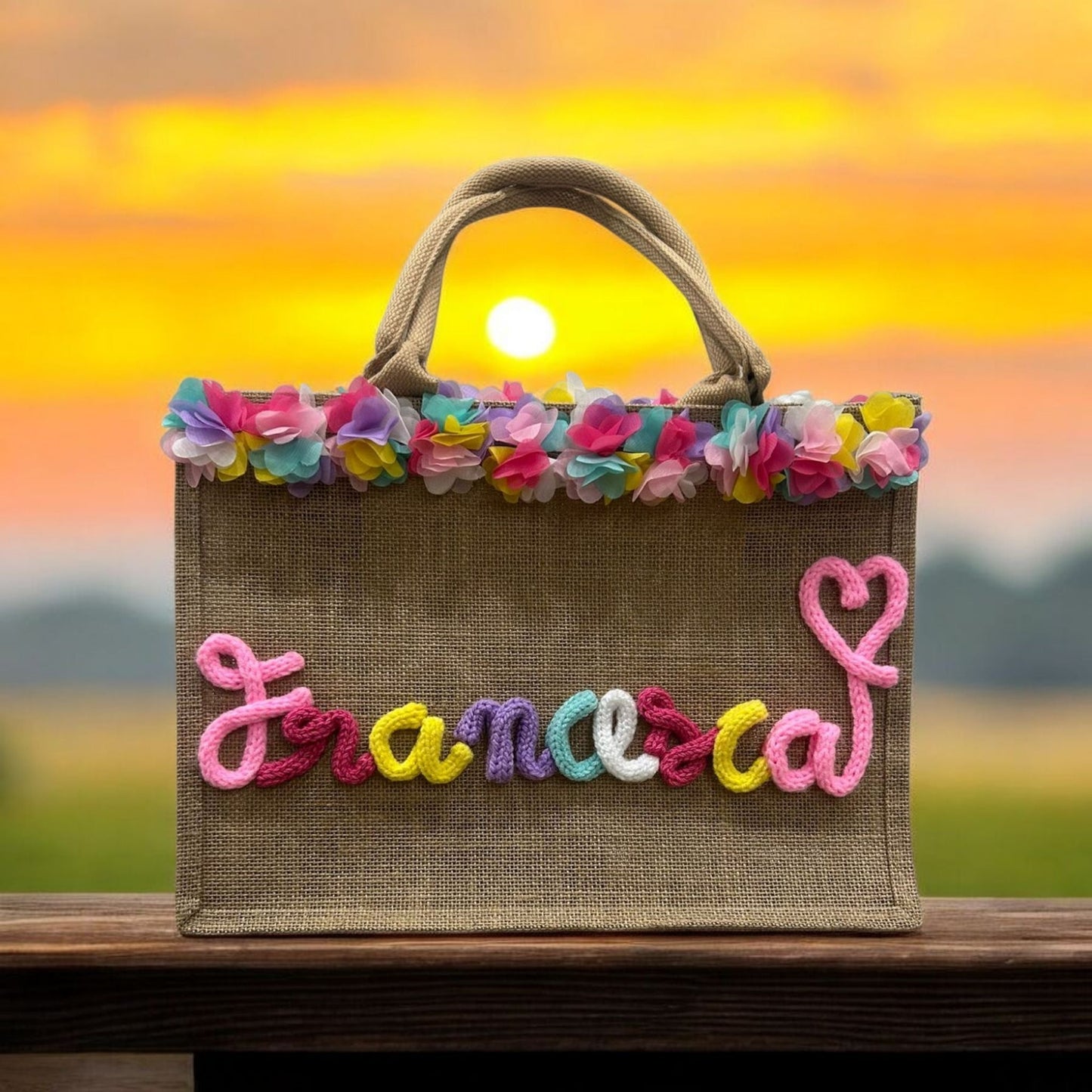 Borsa FlowerS Multicolor con tricotin Multicolor - intreccio_lia