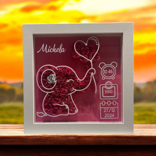 Shadowbox evento nascita con elefante. - #intreccio_lia#