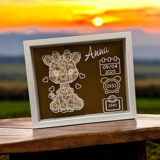 Shadowbox evento nascita con giraffa. - #intreccio_lia#