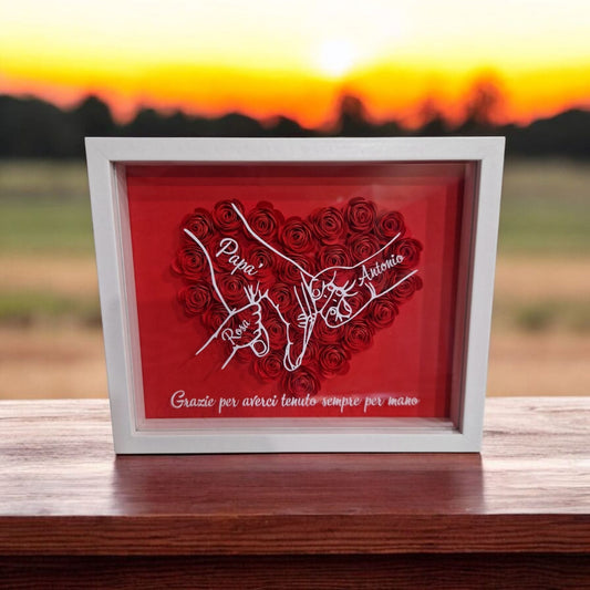 ShadowBox mano del papà/mamma con figli. - #intreccio_lia#