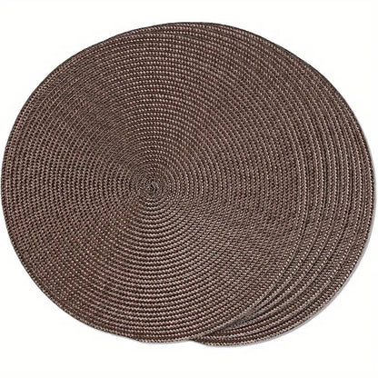 Tovaglietta Marrone americana rotonda personalizzata in tricotin. - #intreccio_lia#